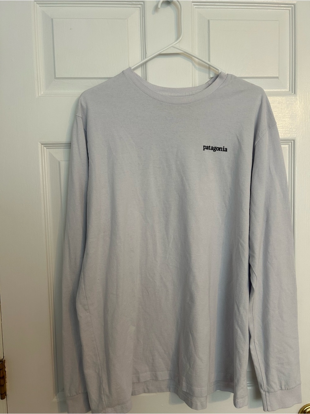 Patagonia Light Gray Long-Sleeve Logo Tee